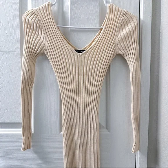 Ribbed Knit Bodycon Midi Dress - Picture 6 of 8